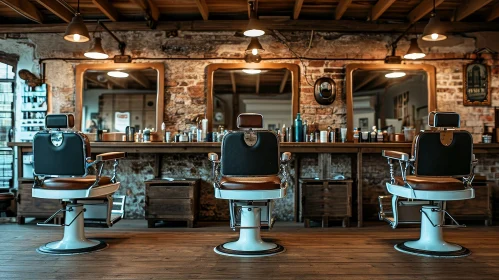 Vintage Barbershop with Rustic Charm