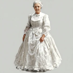 Vintage Portrait of a Woman in White