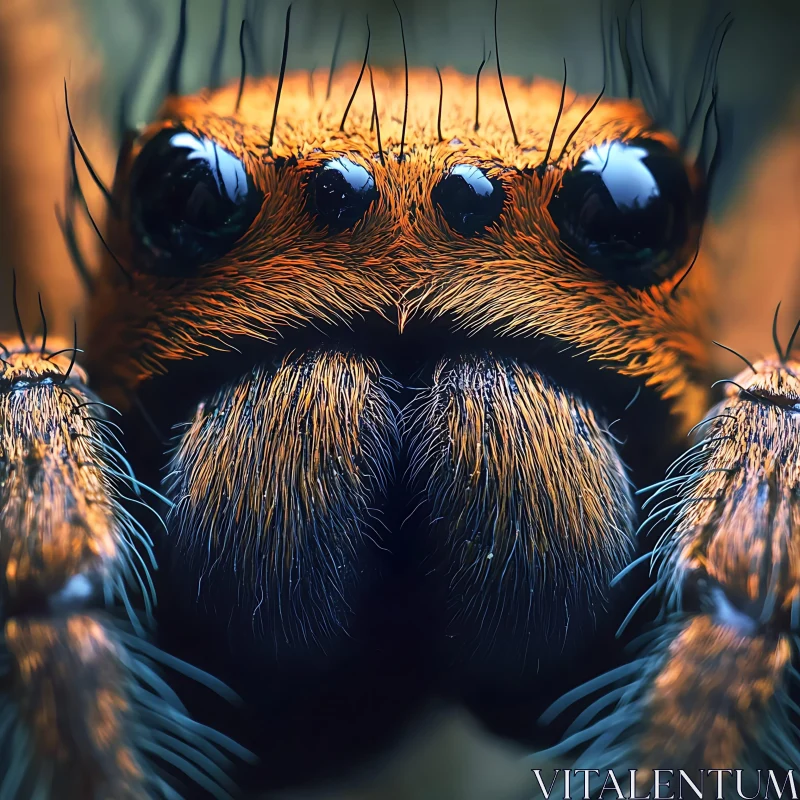 AI ART Detailed Macro Shot of a Spider