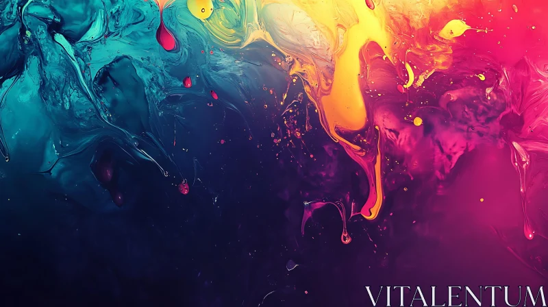 Fluid Colourful Abstract Painting AI Image