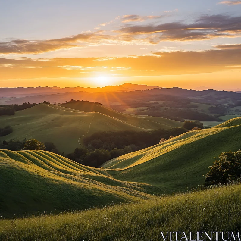 Tranquil Morning Landscape AI Image