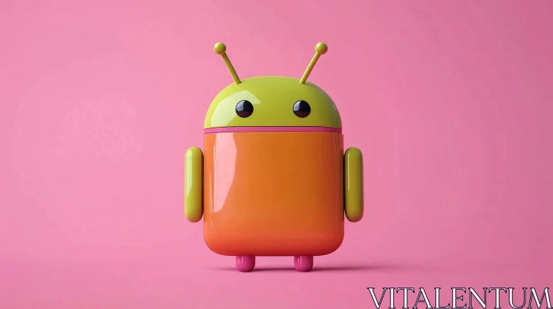 Colorful Android Robot Still Life AI Image