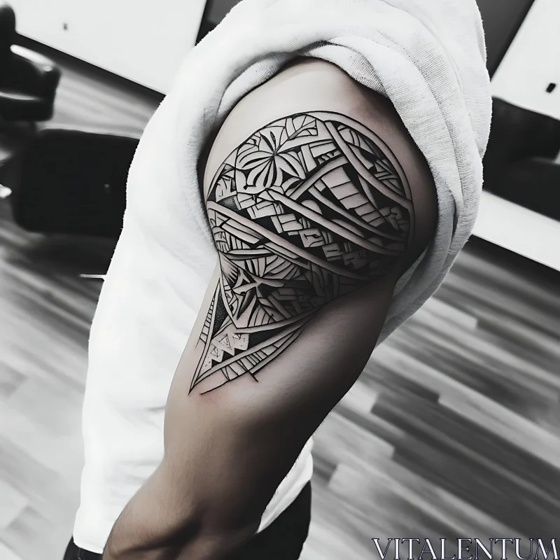 Abstract Geometric Tattoo Artwork AI Image