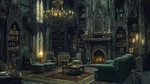 Dark Academia Library Ambiance