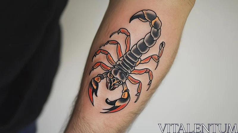 Intricate Scorpion Tattoo Design AI Image