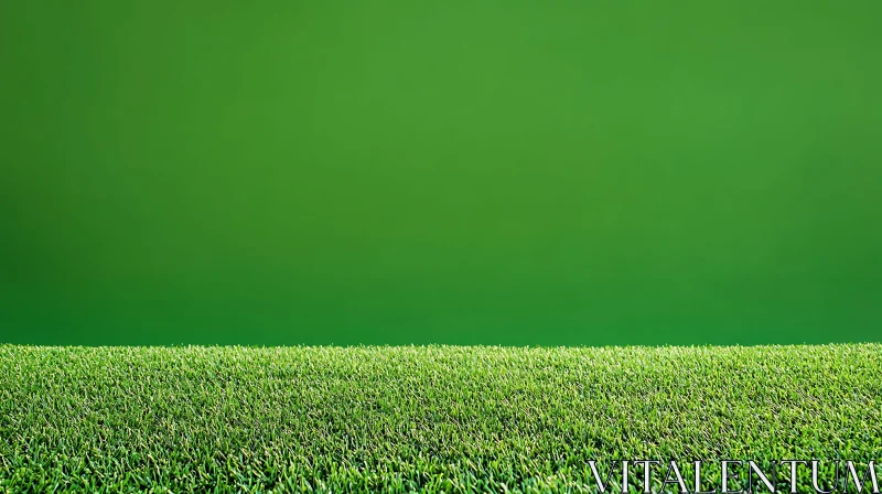 Verdant Grass Against Green Screen AI Image