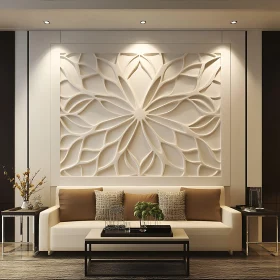 Modern Living Room with Artistic Wall Panel