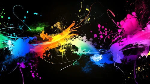 Splashes of Color Abstract Painting