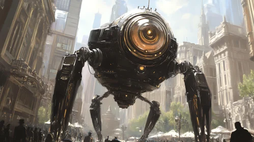 Mechanical Behemoth in Urban Landscape