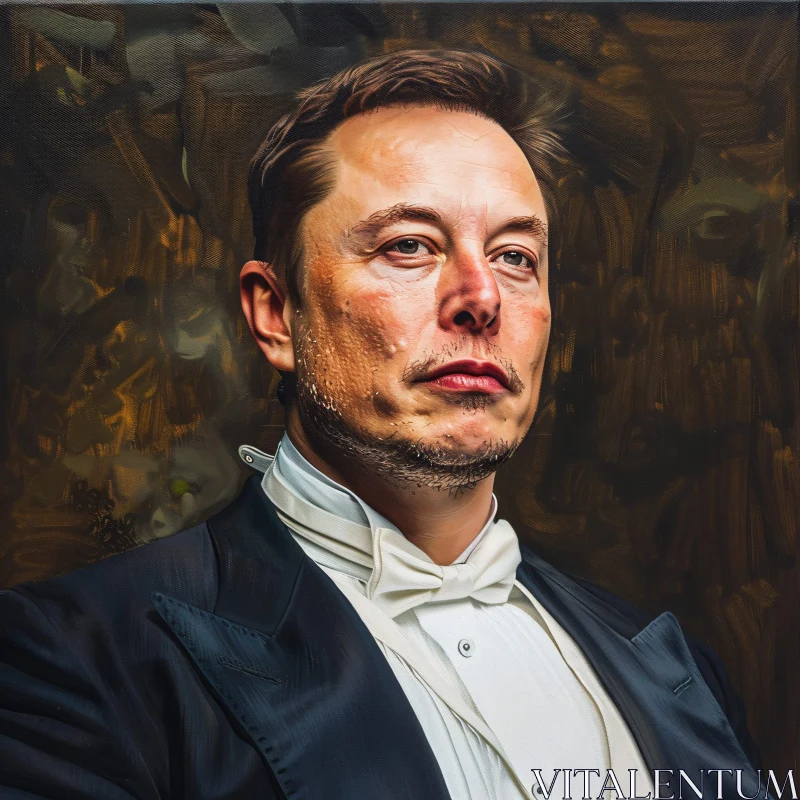 Sophisticated Elon Musk Portrait AI Image