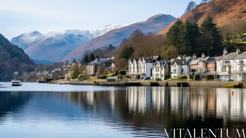 Serene Scottish Landscapes: A Captivating View of Lake and Mountains AI Image