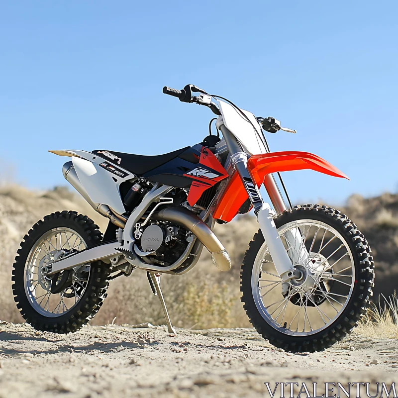 Off-Road Motorcycle on Sandy Terrain AI Image