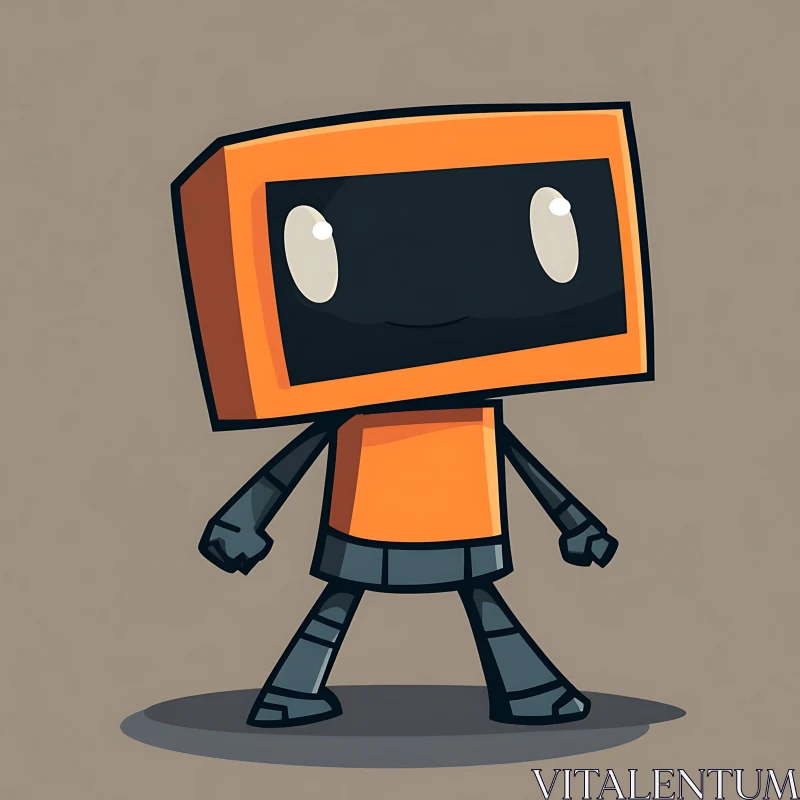 AI ART Orange Robot Character Design