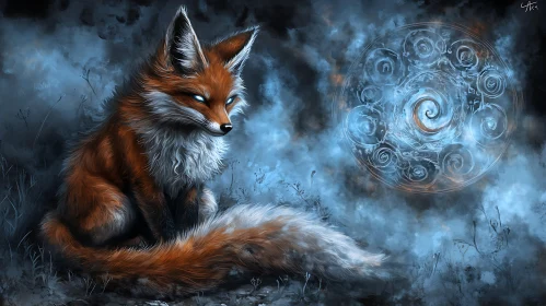 Fox in the Night with Magic Circle