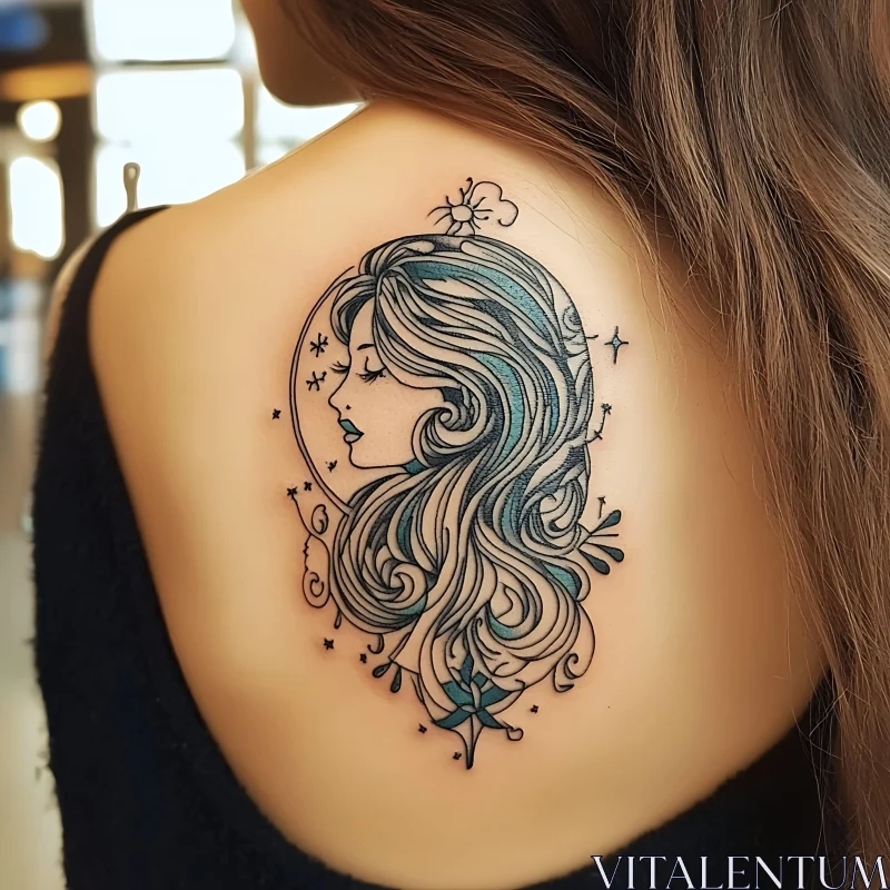 AI ART Intricate Tattoo Art on Woman's Back