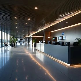 Sleek Interior Space with Reception Desk