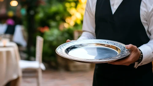 Formal Dining Service with Silver Tray