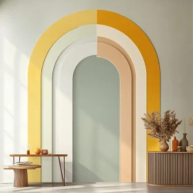 Pastel Archway Serene Interior