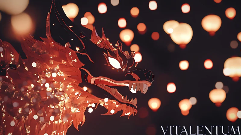 Illuminated Dragon Head AI Image