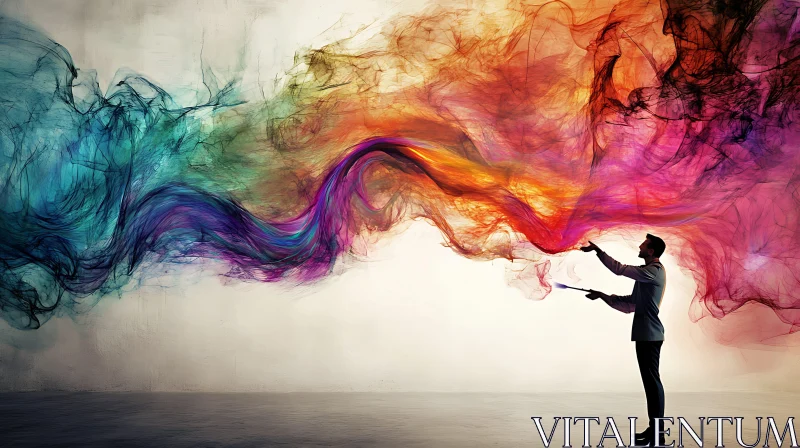 AI ART Wizard of Color, Abstract Smoke Art