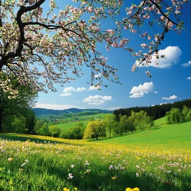 Floral Meadow Landscape