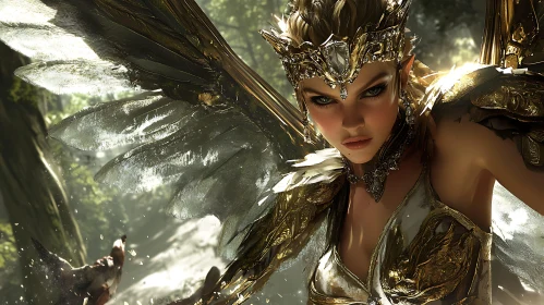 Winged Elf Warrior in Sunlight
