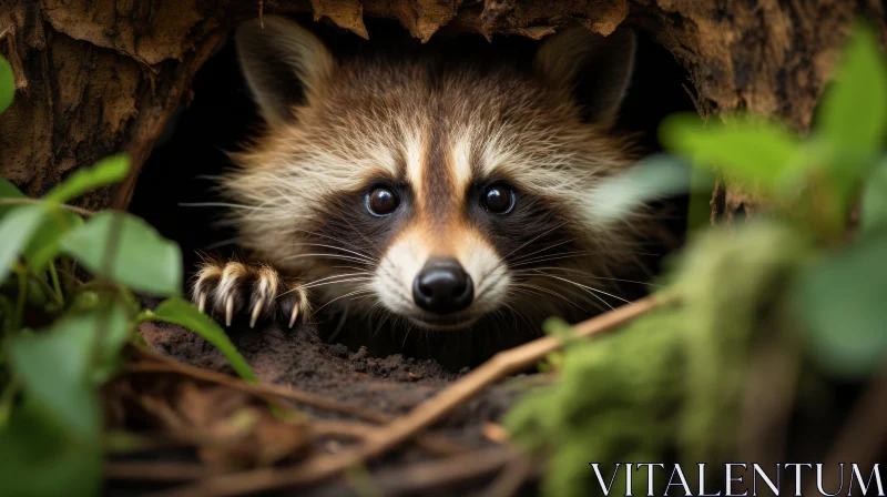 Adorable Raccoon in Amber Tones: A Soft-Focus Portrait AI Image
