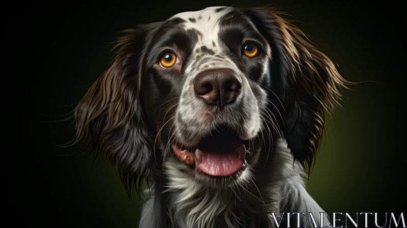 Artistic Dog Portrait in Detailed Brushwork AI Image