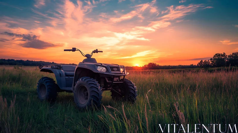 Off-Road Vehicle in Golden Field AI Image