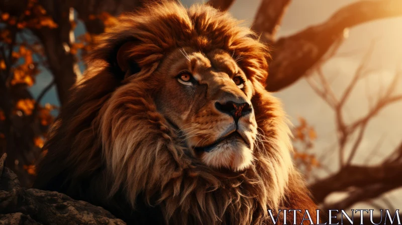 Lion at Sunset: A Tale of Majesty and Beauty AI Image