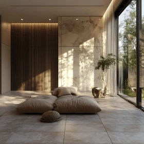 Serene Interior Design with Floor Cushions