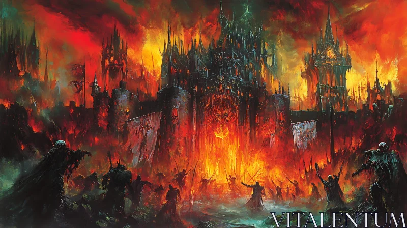 AI ART Burning Castle of the Damned