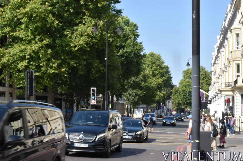 Urban Street Life and Traffic Scene Free Stock Photo