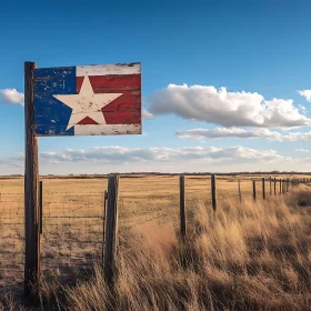 Weathered Texas Flag Landscape