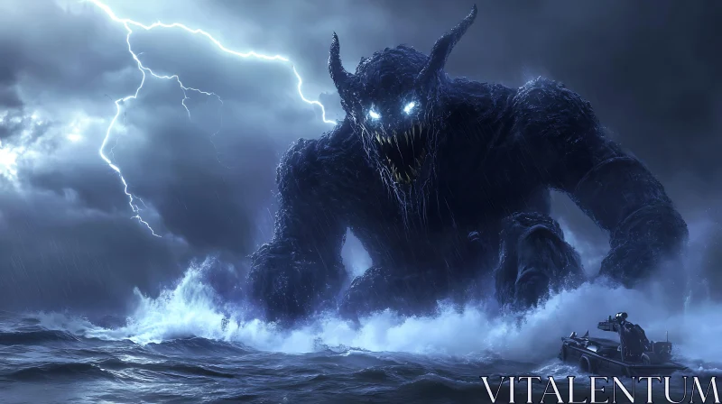 Stormy Seas Monster AI Image