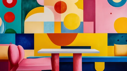 Abstract Shapes and Colors Painting