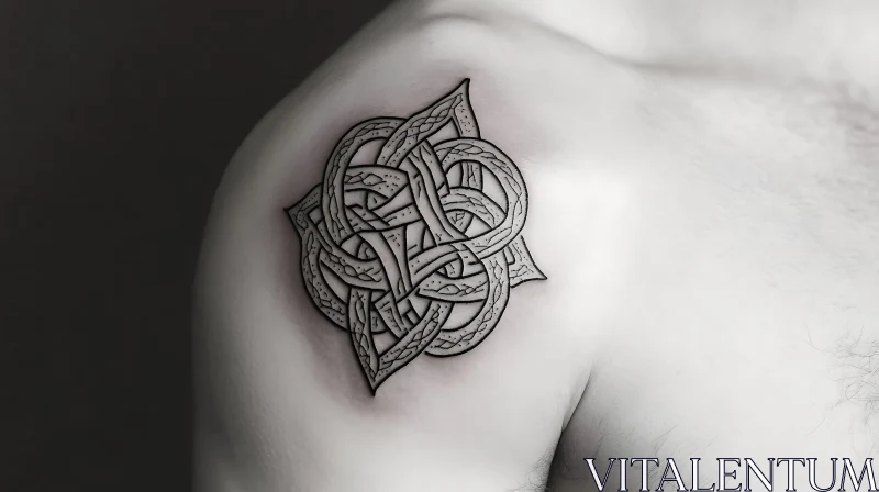 Complex Celtic Knot Tattoo on Shoulder AI Image