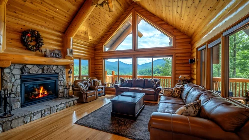 Rustic Living Room with Fireplace