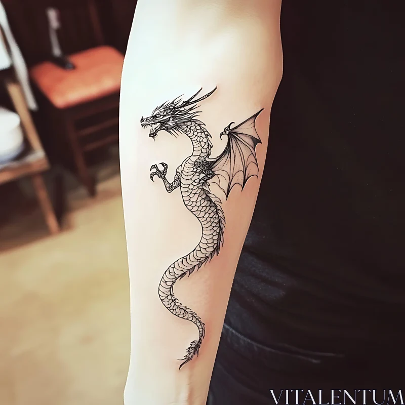 Dragon Tattoo on Arm AI Image