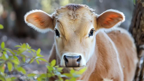 Close-Up of Young Cow Face