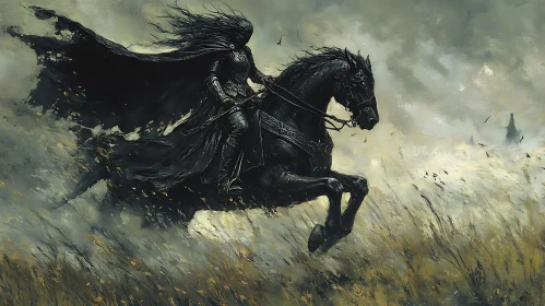 Equestrian Dark Warrior Fine Art