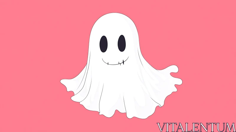 AI ART Friendly Ghost Illustration