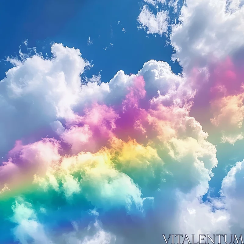 Colorful Clouds Above, Sky Art AI Image