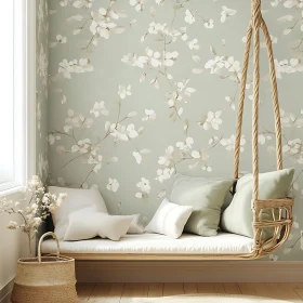 Peaceful Interior with Floral Swing