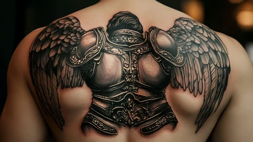 Winged Armor Tattoo on Back