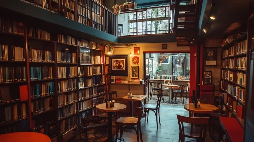 Charming Bookstore Cafe Interior