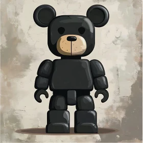 Abstract Block Bear Illustration