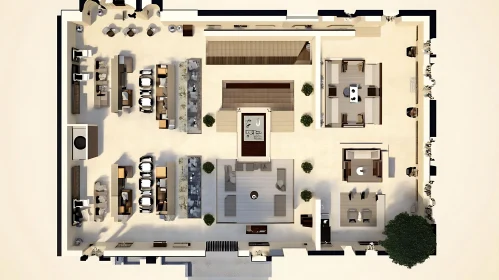 Overhead View of Interior Design Layout