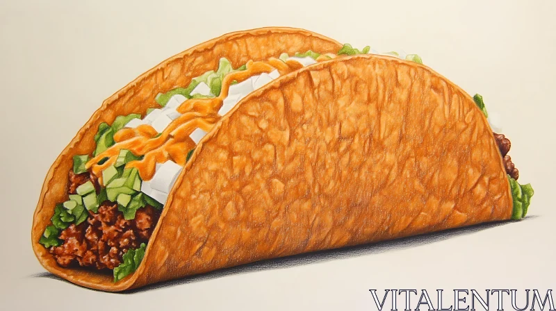 AI ART Savory Taco Composition with Fresh Ingredients