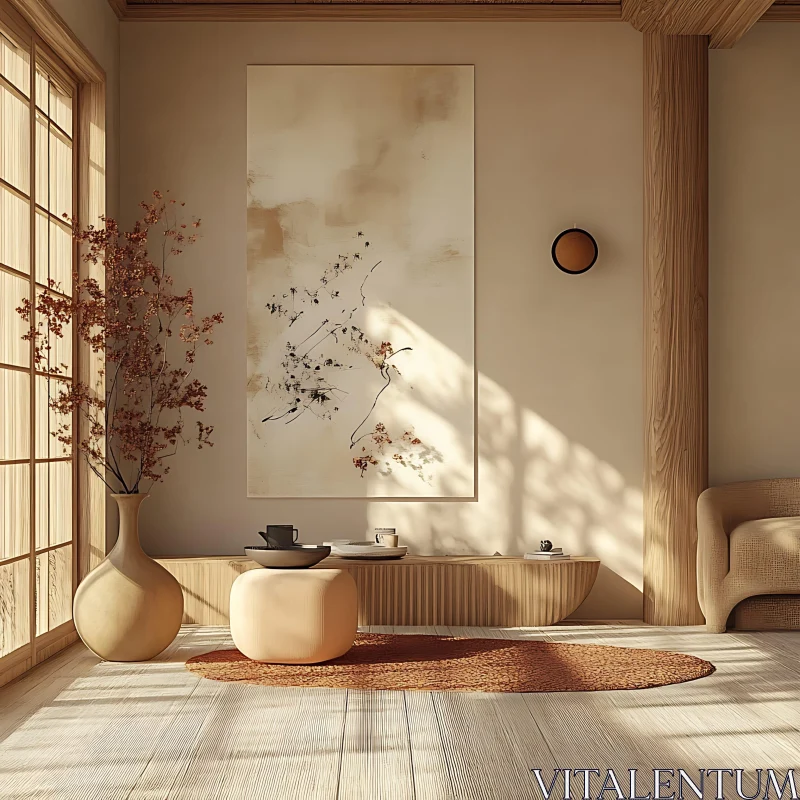 AI ART Serene Interior with Neutral Tones